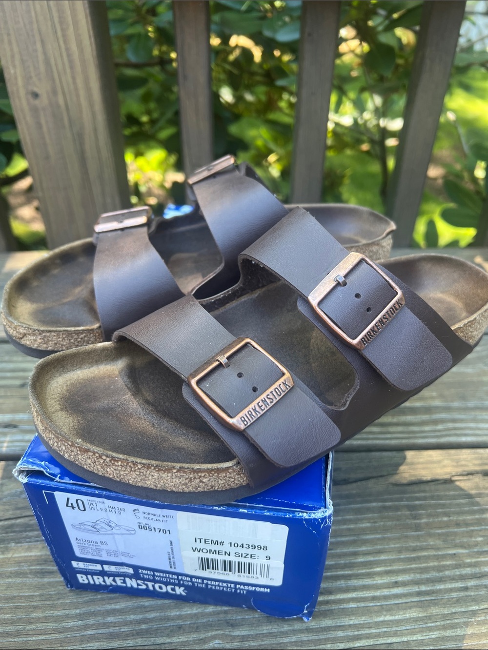 Birkenstock Arizona Sandals Brown Birko-Flor  Woman’s US 9 40